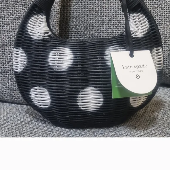 Kate Spade x Target NWT Wicker Blk & Wht Bag - Picture 3 of 7